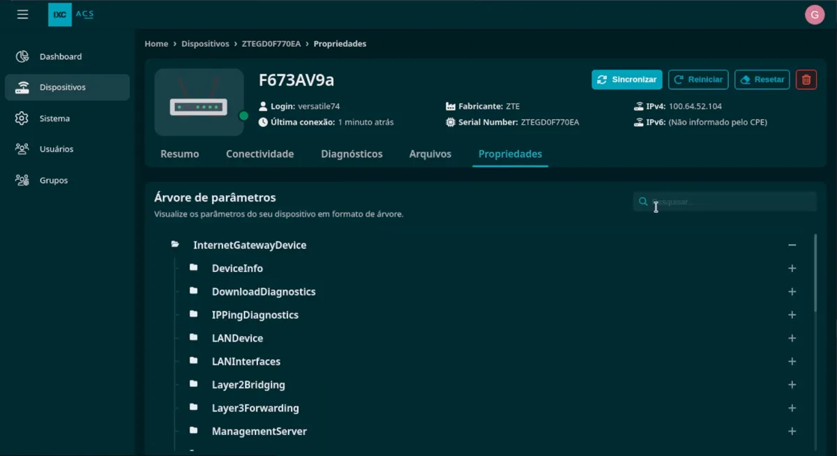 TR-069 parameter tree