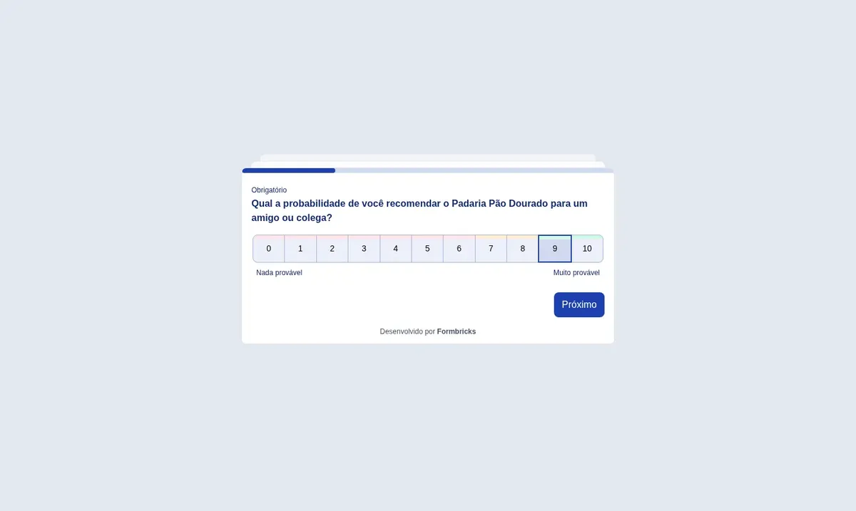 A pesquisa publicada, como o cliente vê ao abrir o link