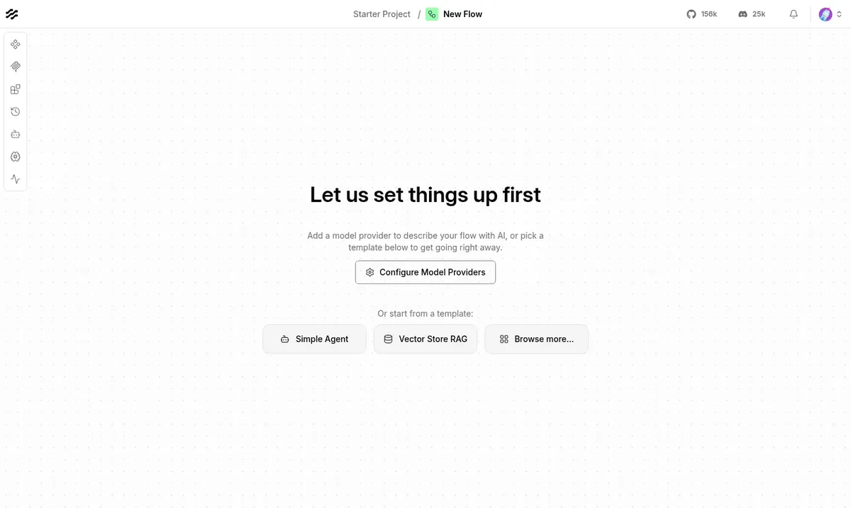 Novo fluxo: configure um provedor de IA ou comece por um mod