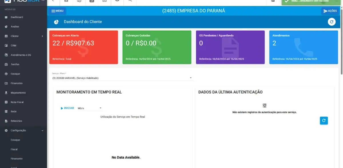 Customer dashboard
