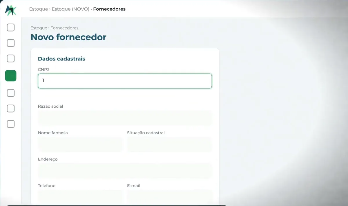 Supplier 360°: company tax ID (CNPJ) filled in instantly